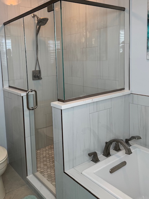 glass shower, shower head, etc